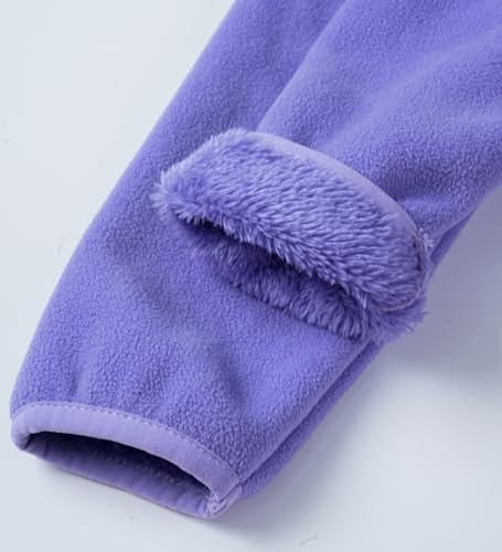 Image of Boys Girls Polar Fleece Jacket with Hood Toddler Coat 2-12 Years | Soft Full Sherpa Fleece Lining, Anti-Pilling, Mid-Weight, Easy Zip-Up, Hooded Design, Hand-Warm Pockets, Elastic Cuffs & Hem