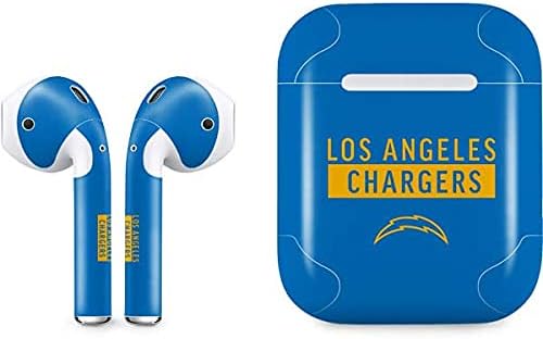 Skinit Decal Audio Skin Compatible with Apple AirPods with Lightning Charging Case - Officially Licensed NFL Los Angeles Chargers Blue Performance Series Design