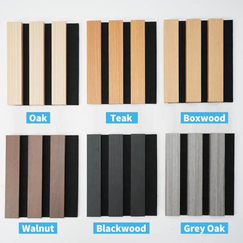 Image of Art3d Roll-Flat Acoustic Wood Slat Wall Panel, 6-Pack Sample Set, 6 Colors