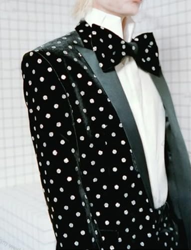 Men's Suit Hot-fix Rhinestone Jacket Bell-Bottom Pants Peak Lapel Two Pieces Set2