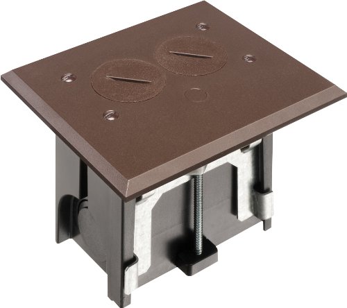 Arlington FLBA101BR-1 Adjustable Floor Box Kit with Outlet and Plate, for Installed Floors, 1-Gang, Brown, 1-Pack
