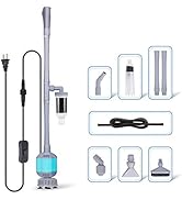 hygger 360GPH Electric Aquarium Gravel Cleaner, 5 in 1 Automatic Fish Tank Cleaning Tool Set Vacu...