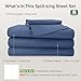 California Design Den Luxury Split King Adjustable Bedsheets Set, Soft 100% Cotton, 500 Thread Count Sateen, Snug Fit, Includes Twin-XL Fitted Sheets (Split King, Navy Blue)