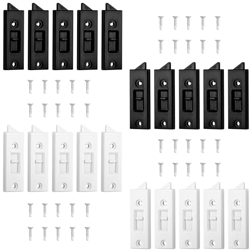 Belle Vous Ricambio Ferma Finestre - 20 Pezzi - Fermi da Blocco di Sicurezza - Blocca Finestra Scorrevole - Chiusure Fermafinestra per Interno - Bianco e Nero