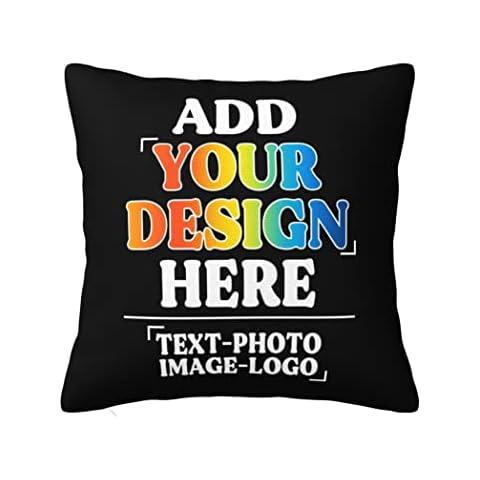Hierceson Custom Throw Pillow Covers Personalized Cotton Couch Pillows DIY Add Your Image Text Logo Sofa Chair Car Bedroom Decorative Outdoor Patio Decor for Men Women (16''x16'', Square Pillow) Cover