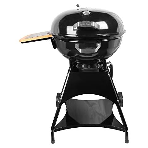 Tarrington House Holzkohlegrill BURNABY, Kügelgrill, Stahl/ Holz Cover