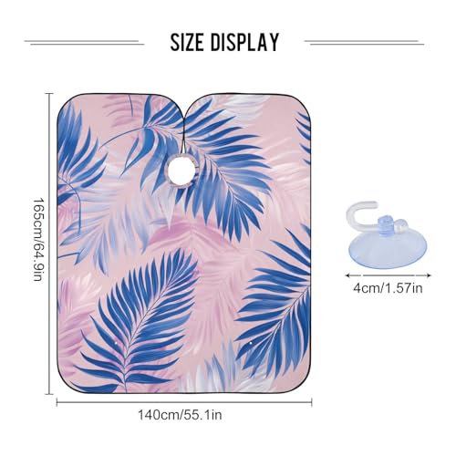 Capa de Barbero Impermeable ALAZA Blue Palm Leaves miniatura 3