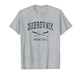 Dubrovnik Croatia Vintage Nautical Paddles Sports Oars T-Shirt