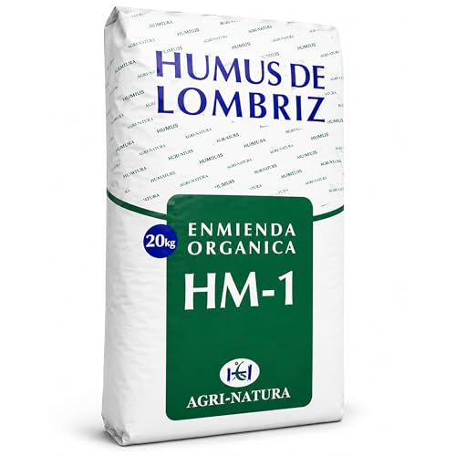AGRI-NATURA Humus de Lombriz 20Kg HM-1 | Enmienda Orgánica Profesional Clase A | Fertilizante Natural para Huerto, Plantas, Césped y Árboles | Mejora Suelo, Raíces y Retención de Agua
