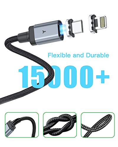 Kuulaa Usb C To Usb C Cable,Usb C To Lightning Cable,2 Pack 65W Fast Charge Magnetic Charging Cable,Data Transfer Cable Compatible For Iphone/Samsung/Pixel/Macbook/Ipad Air/Pro(6Ft/6Ft) #TOP5