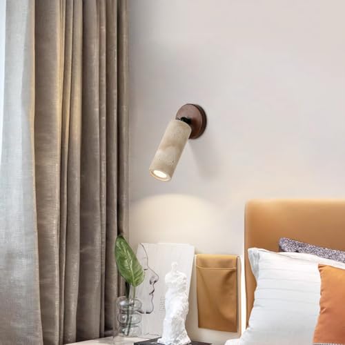 Lámpara de pared de travertino ajustable contra la luz molesta en la cabecera E27 2