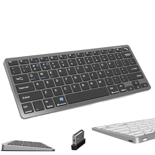 CNEVISON キーボード ワイヤレスキーボード 無線 USB2.4GHz接続 充電式 78キーコンパクト Bluetooth 薄型 静音 軽量 3台マルチペアリング パンタグラフ式 タブレット/ノートパソコン/スマホ 用 iOS/Mac/Android