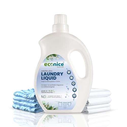 Image of ECONICE Eco-Friendly Laundry Liquid Detergent (1L Pack of 1) | Non-Toxic, Biodegradable & Skin-Friendly | Safe for Kids & Pets | For Top Load, Front Load & Hand Wash | Tough on Stains, Fresh Fragrance