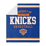 FOCO New York Knicks NBA Sherpa Fleecedecke, 152,4 x 177,8 cm