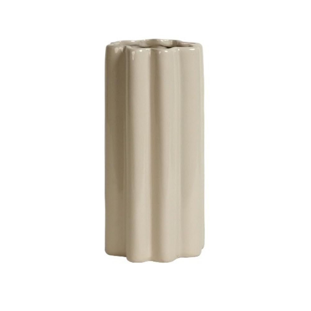 B3f7m4r9j2 White Vase Cylinder Ceramic Vase For Flower Arrangement Hydroponic Fresh Vessel Home Decor Ornament(White)