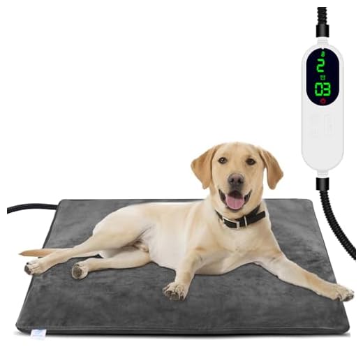 ENJOY PET Pet Heating Pad, Dog Heating Pad with 13 Level Timer and 9 Level Temperature, Indoor Heating Pads for Cats Dogs with Chew Resistant Cord, Long-Time Working Pet Heated Mat, Auto Power Off