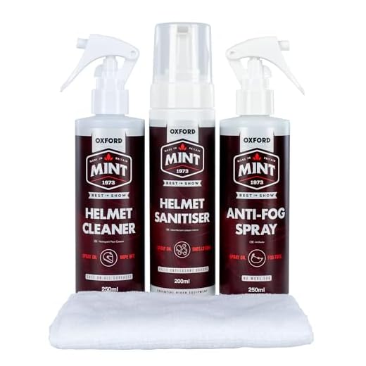 Oxford Mint Helmet Care Kit Xl Visor Cleaner Anti Fog Spray Fabric Sanitiser
