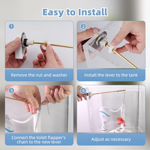 Image of Hibbent Toilet Handle Replacement Compatible with TOTOTHU004-CP Trip Lvr for ST701, CST854, CST884,Side Mount Toilet Flush Handle, Flush Tank Lever, White