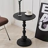 Vorriop Pedestal Metal Round Side Table, Sofa Table, Small TV Tray Table for The Sofa in The Living Room and Bedroom, Bed, Chair, Mini Coffee Table, Headboard Table, 20.47 (H) *13.77 (W)