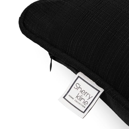 Set 2 Almohadas Rectangulares de Poliéster Negro miniatura 2