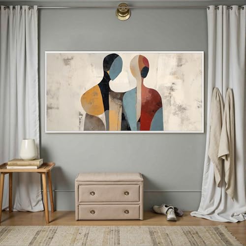 Tableau abstrait à l'huile d'un couple pour union harmonieuse - 2