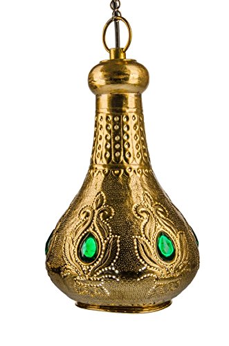 Lampe Suspension Luminaire Marocaine Ilham 40cm Argent E27 Douille | Plafonnier Lustre De Salon Marocain Oriental | Lanterne électrique Indienne Vintage Design Décoration De Maison Orientale Arabe