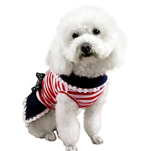 Louseshuer Dog Dress,July 4Th Usa Flag Pet Costumes,Summer Dog Clothes,Dog Stripes Skirt For Small Dog And Cat,Independence Day Or Memorial Day (X-Small) #TOP2
