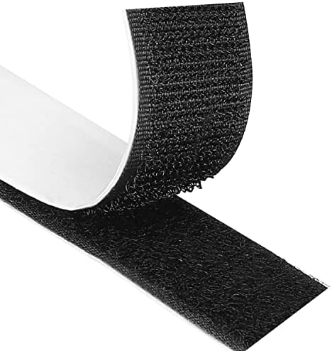 Blooven Hook and Loop Strip Tape 3 Meter Self Adhesive Sticky Back Fastening Tape 30 mm Wide (30 mm x 3 m, Black)