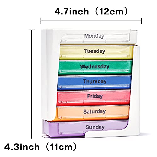 Amba Pill Box 7 Days, Stackable Pill Organiser 4 Times A Day, Bpa Free Weekly Pill Tower, Portable Medicine Organiser, Large Capacity Travel Medicine Box, Pill Box 7 Days-0485, 1 Count (Pack Of 1) #TOP5