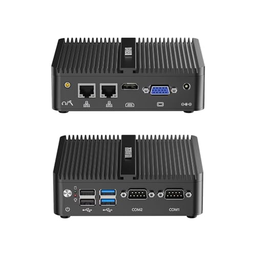Image of WEIDIAN Fanless Mini PC, Industrial PC, Mini Computer J5005(up to 2.8GHz), 4K HD+VGA Dual Dispaly Output, 2Gigabit Ethernet, 4USB, 2RS232 COM, Win11, WiFi, BT(4GB RAM 128GB SSD)