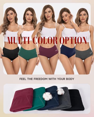 Image of Rdiner Heavy Flow Period Underwear for Women, High Absorbency Leakproof Hipster Brief for Overnight Postpartum & Teens 3 Pack