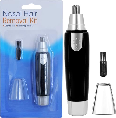 Ear and Nasal Hair Trimmer Battery Operated - Nose Hair Remover for Men & Women, Painless Eyebrow & Facial Hair Trimmer, Men and Women Grooming Kit, Ear Hair Remover