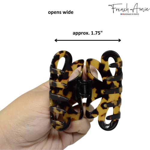 French Amie Flower Bloom Yellow Tokyo 3" Handmade Cellulose Acetate Covered Spring Claw Clips No Slip Grip Hair Clips Claw Clamps For Women And Girls, Made In France (Tokyo) #TOP5
