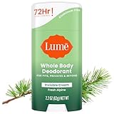 Lume Whole Body Deodorant - Invisible Cream Stick - 72 Hour Odor Control - Aluminum Free, Baking Soda Free, Skin Safe - 2.2 Ounce (Fresh Alpine)