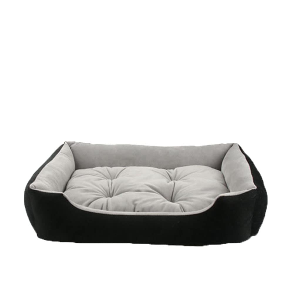 DAIHAN Rectangle Dog Bed Warm Orthopedic Kennel Soft Cat Sofa Bed Thick Blanket Cushion Washable with Slip-Resistant Bottom,Grey,50x33x13cm
