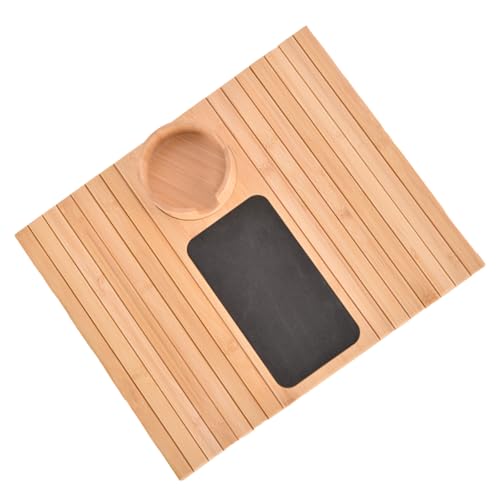 Bandeja para reposabrazos de sofá y mesa auxiliar de bambú para aperitivos en el cine en casa 4