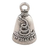 Guardian Bell Don't Tread On Me Good Luck Bell w/Keyring & Black Velvet Gift Bag | Motorcycle Bell | Lead-Free Pewter | Good Luck Gift to Friends & Family | Bike Bell | Made in USA