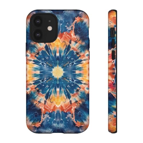 Coque iPhone 12 mandala bleu tie-dye pour sublimer votre style