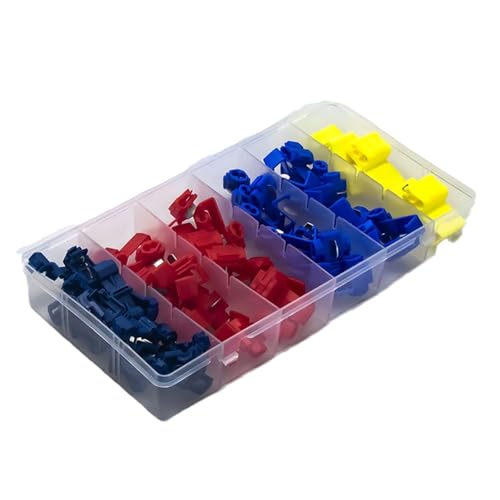 MeevrgR Lot de 65 connecteurs de fils non destructifs à épissure rapide, bornes à sertir isolées pour câbles de 0,5 à 6 mm², 10 A-24 A, noyau en laiton et boîtier en polypropylène ignifuge