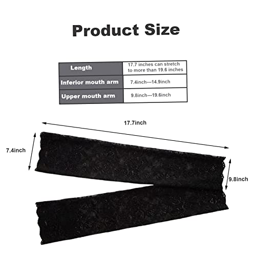 UV Protection Lace Arm Sleeves Floral Fingerless Gloves Summer Driving Gloves for Wedding Parties 2Pairs Black and White4