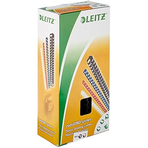 Leitz 12mm Black Plastic Comb Binding Spines Cover