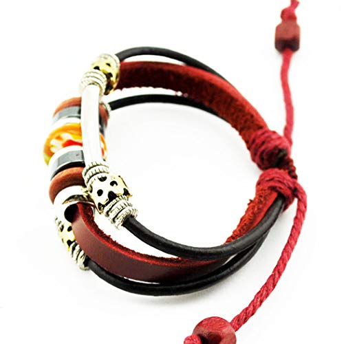 November's Chopin Unique Beads Braided Leather Adjustable Wrap Bracelet #TOP1