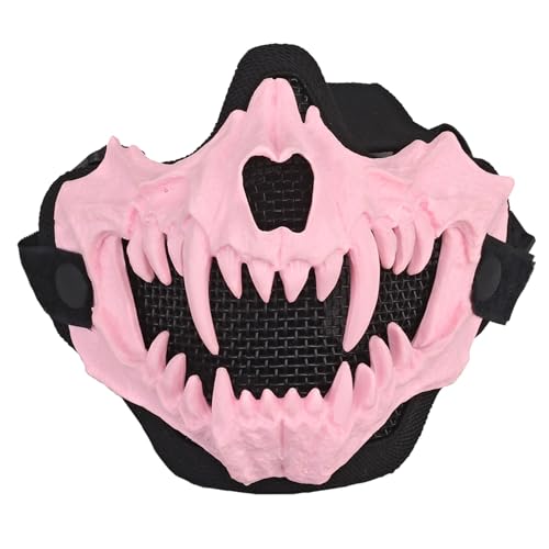 RASPIO Máscara Táctica de Media Cara, Máscara Protectora Transpirable, Máscara de Calavera para Disparar CS, Paintball, Caza, Fiesta de Disfraces de Halloween(PK)
