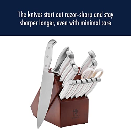 HENCKELS Statement Razor-Sharp 15-Piece White Handle Knife Set with Block, German Engineered Knife Informed by over 100 Years of Mastery - Image 7