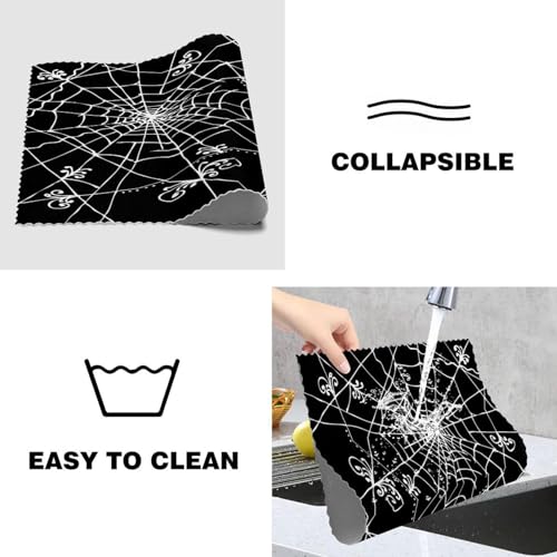 Set de table Halloween toile d'araignée noire blanche 30x45cm lavable