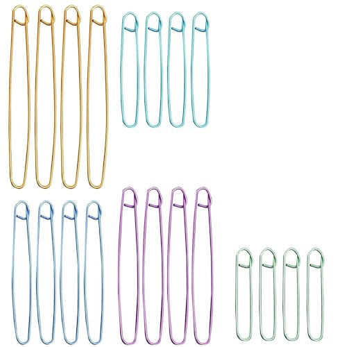 Lubastia 24-Piece Aluminum Stitch Holder Set (6 Sizes) Knitting Accessories Stitch Holders for Knitting UK Stitch Markers for Knitting UK Crochet Accessories UK