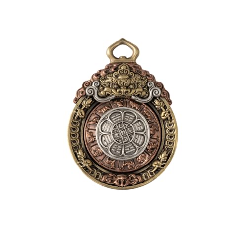 COPPERTIST.WU Nine Palace Bagua Pendant for Necklace Amulet Jewelry for Men Women,Brass & Silver & Copper