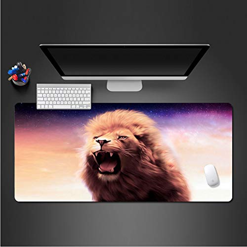 Preisvergleich Produktbild Sxkdyax Mauspad Löwe gähnt Tier Mauspad Schloss Seitenschlupf Tastatur Pad Mauspad Laptop Spieltisch Mats-80CMX40CM