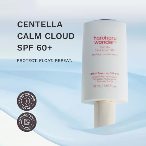 Image of haruharu wonder Centella Calm Cloud Face Sunscreen SPF 60+, 1.69 fl.oz /50mL