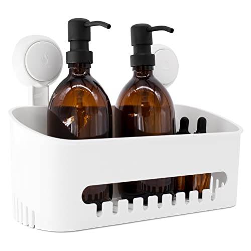 Joejis Etagère de Douche - Support Ventouse Serviteur de Douche Sans Perçage - Amovible pour Salle de Bain - Panier Rangement Douche & Cusine pour Shampooing Revitalisant Savon - Max 10 KG